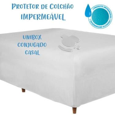Imagem de Protetor de Colchão Impermeável Casal Unibox Box Conjugado 1,38x1,88m 