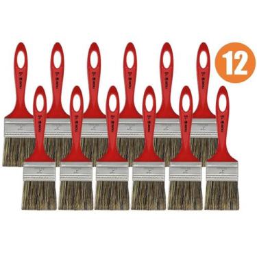 Imagem de Kit 12 Pincel Trinchas Para Pintura Tigre Media 500 2 Polegadas Cerda 