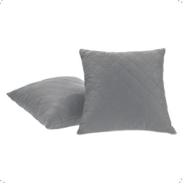 Imagem de Kit 04 Capas de Almofadas Cor Cinza  45x45cm Tecido Fofinho e Macio Co