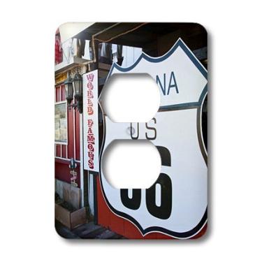 Imagem de 3dRose lsp_88083_6 Arizona, Seligman, Placa Rota 66 Us03 Wbi0418 Walter Bibikow 2 Plug Outlet Cover