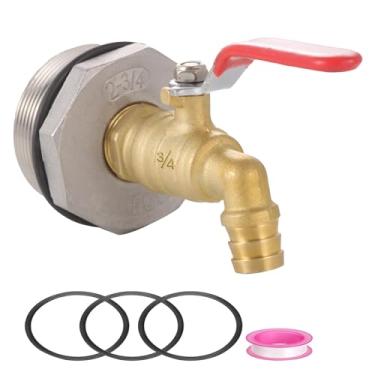 Imagem de Ceaeso Torneira de tambor de 5 cm para tambor de 55 galões, torneira de barril de chuva de latão de 9,5 cm com junta EPDM