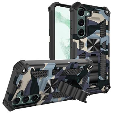 Imagem de Monwutong Capa de celular slim fit para Samsung Galaxy S23 (não serve para S23 Plus), capa camuflada militar com proteção antiqueda de grau militar e capa com suporte integrado para Galaxy S23, MC
