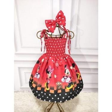 Imagem de Vestido Menina Infantil Lastex Minnie Vermelho - EDYNHOKIDS, 01 ANO A 