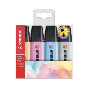 Imagem de Kit Marca Texto Stabilo 4 Cores, Cinza