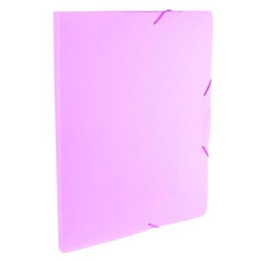 Imagem de Pasta com Aba e Elástico Ofício 2cm Linho Serena Dello - Lilás Pastel