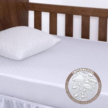 Imagem de Capa Protetora De Colchão De Berço Impermeável Branco Para Berço - Anj