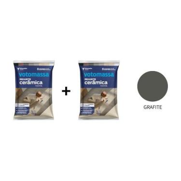 Imagem de Kit 2 Sacos De Rejunte Flex Votomassa Grafite 1 Kg - Votoran