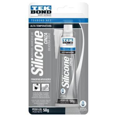 Imagem de COLA JUNTA SILICONE CINZA ALTA TEMPERATURA TEK BOND 50g
