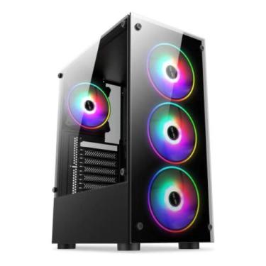 Imagem de Gabinete de computador preto somente estrutura acompanha 4 coolers - N