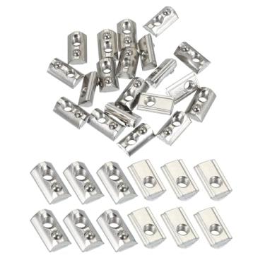 Imagem de PATIKIL Porcas de ranhura M6 T Série 3030, 20 peças de porcas elásticas com mola roll-in com ranhura de 7,5 mm para impressora 3D de trilho de perfil de extrusão de alumínio, prata