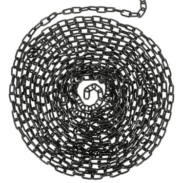 Imagem de AKOLAFE 26,2 Pés De Comprimento Preto Corrente Elo 3/16" Resistente Corrente Decorativa A Granel Para Pendurar Cadeira De Rede Kit De Corrente De Balanço De Varanda De Metal Corrente De Portão De Aç