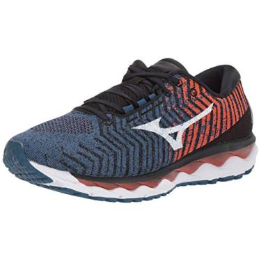 Imagem de Mizuno Tênis de corrida masculino Wave Sky Waveknit 3, Azul marroquino - branco, 12.5