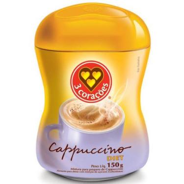 Imagem de Cappuccino 3 Corações Solúvel Diet Pote 150 g - 3 coracoes