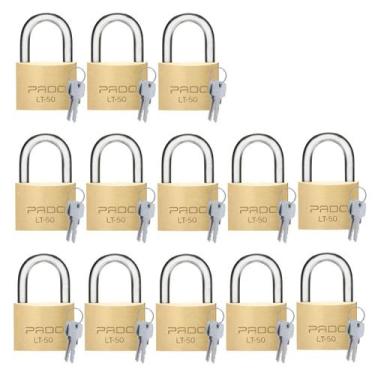 Imagem de 13 Pç Cadeado Latão 50mm Pado Para Portão Mesma Chave