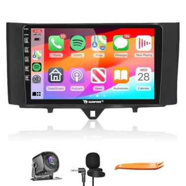 Imagem de Kunfine Car CarPlay Android Navegação Automática Rádio GPS Estéreo Câmera Reversa Tela IPS Touchscreen Tablet Pad Media Player para Benz Smart Fortwo 2011-2015, se Aplicável Quad Core 2G + 64G