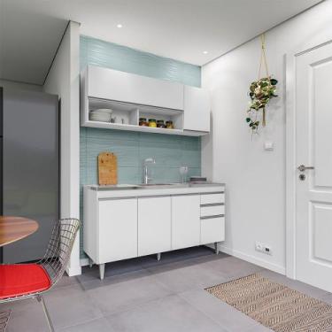 Imagem de Conjunto Balcão de Cozinha para Pia Aéreo Dodoma MDP/BP Branco G96 - G