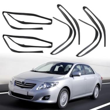 Imagem de FZJDSD 4 peças de vedação de canal de vidro para porta traseira frontal compatível com Toyota Corolla CE LE S XRS 2002 2003 2004 2005 2006 2007 2008 Substituir 68151-02050