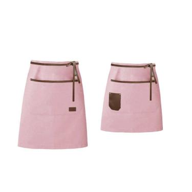Imagem de Avental de Cintura Rosa Couro Chef Bar Confeitaria Salao 2un
