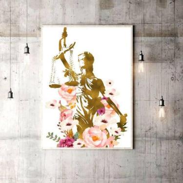 Imagem de Quadro Decorativo Deusa Da Justiça Estilo Aquarela 45x34cm