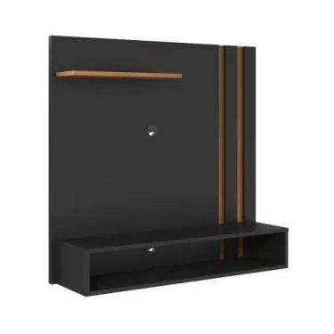 Imagem de Painel Para TV 32 Polegadas Com 2 Nichos - casa decor, preto