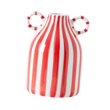 Imagem de Bothyi Vaso de cerâmica para flores, arranjo floral, decoração para casa, presente, vaso decorativo, de flores para sala de fazenda, mesa, prateleira, Vermelho