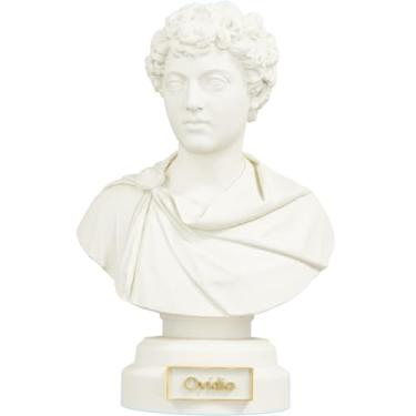 Imagem de Estátua Busto Ovídio - Poeta Romano (Cor Mármore Dourado)
