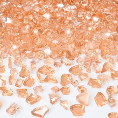 Imagem de GasSaf Vidro de fogo de 1/10.2 cm Vidro de fogo refletivo temperado corte de fibra de vidro triturado para fogueira, lareira, substitui troncos de gás existentes e rochas vulcânicas (4,5 kg