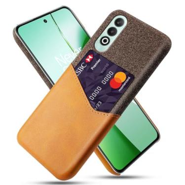 Imagem de Capa para Oneplus Nord CE4 5G,Tela e tampa de couro PU,Antideslizante,360°cobertura completa à prova de choque com 1 slot de cartão atrás,Prevenção de queda-Brown