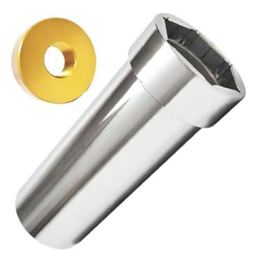 Imagem de BIGLKNM Ferramenta de chave de roda dentada do eixo principal para Harley 1936-2006 Big Twin Cam, 1 7/20.3 cm com eixo principal de 1/5.1 cm, polia, porca de bloqueio, ferramenta de soquete de eixo