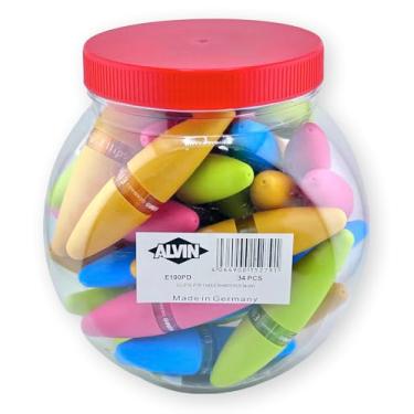 Imagem de Afiador de lápis E100PD Ellipse Pop One Hole, pote de 34, lâmina interna de liga de magnésio, recipiente compacto, para lápis de cor e grafite, design ergonômico