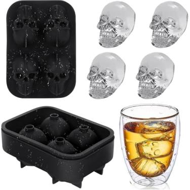 Imagem de Bandeja para cubos de gelo e moldes grandes para cubos de gelo, derretimento lento, liberação fácil, ideal para presentear e elevar coquetéis