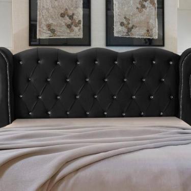 Imagem de Cabeceira de Cama Box Madeira Estofada Luxo Casal Safira - D'Julia, Pr