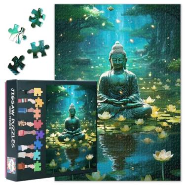 Imagem de Quebra-cabeças Buda – Quebra-cabeça de 1000 peças para adultos, tema de meditação difícil desafiador para adultos (69,8 cm x 50 cm), presente noturno de jogos em família e decoração de casa (Lago de