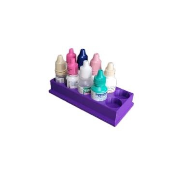 Imagem de Znet3D Organizador e armazenamento de frascos de colírio – Suporte de 10 compartimentos (Roxo)