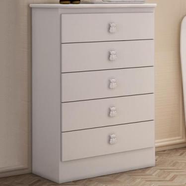 Imagem de Cômoda Infantil 5 Gavetas Branco 1340 - Percasa