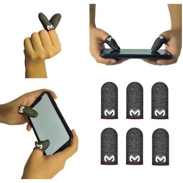 Imagem de Kit 6 Luvas De Dedo Gamer Pra Jogar Free Fire Competitivo Memo 6ª Gera