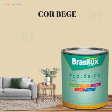 Imagem de Esmalte Sintético Brasilux Base Água Ecologico Cor Marrom 800ML Brilha