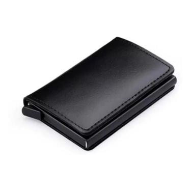 Imagem de Carteira Automatica Couro Antifurto Pop Up - RTSA, Preto