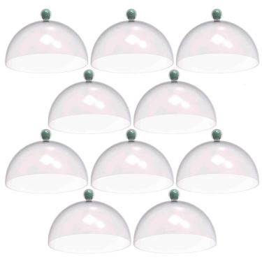 Imagem de Kit 8 Cúpulas de Plástico 30cm Bolos Tortas Doces Padaria Café Hotel Verde Menta Crippa