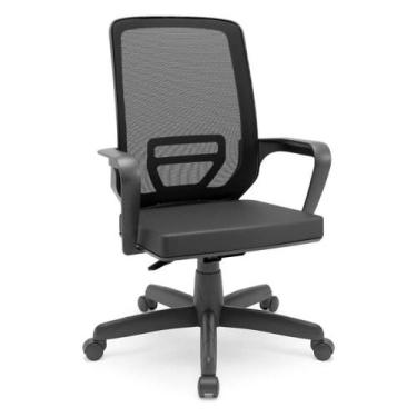 Imagem de Cadeira Adrix Standard Mecanismo Fixo Vinil Preto Plaxmetal