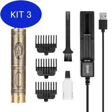 Imagem de Kit 3 Máquina De Cortar Cabelo Barba Buda Profissional