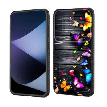 Imagem de wiaekosef Capa para Galaxy S25 FE Capa de lente de câmera deslizante integrada, proteção resistente à prova de choque, capa de camada dupla para Samsung Galaxy S25 FE 6,7 polegadas 2025, borboletas