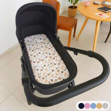 Imagem de Colchão para Carrinho Moises Colchonete Bebê Menino Menina com Capa Re