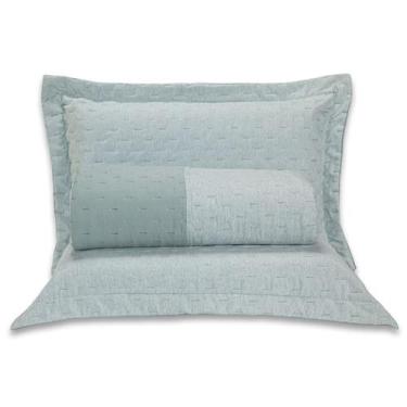 Imagem de Kit Cobre Leito Colcha Blend Percal 300 Fios Dupla Face Linho Mesclado