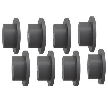 Imagem de Kit 08 Pinos Suporte de Parede Madeira Preto Redondo Espelho Bolsa Cabide Decoração - Lyam Decor