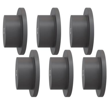 Imagem de Kit 06 Pinos Suporte de Parede Madeira Preto Redondo Espelho Bolsa Cabide Decoração - Lyam Decor