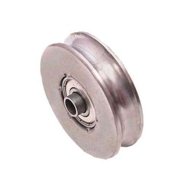 Imagem de Roldana Ferro Maciça 60mm (2 1-2) Para Portão Cantoneira Com Bucha - F