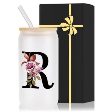 Imagem de Copo de vidro Wulcea Monogrammed 500mL com tampa e canudo