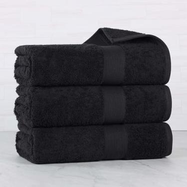 Imagem de Superior Conjunto de 3 toalhas de banho 100% algodão orgânico, uso diário para banheiro, banheiro de hóspedes, secagem rápida, spa, toalhas de resort, absorventes, essenciais para casa, toalhas de