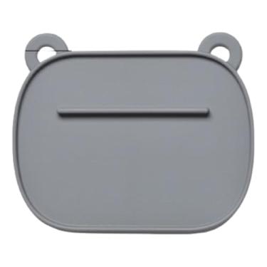 Imagem de Descanso de colher para fogão, descanso de utensílios de silicone para balcão de cozinha, utensílios de cozinha práticos para cozinhar, pode ser lavado na lava-louças (cinza)